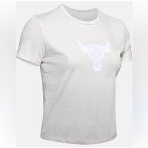 Under Armour Gray Crop Top with Bull Graphic